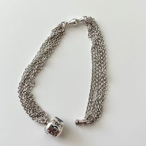 Authentic Pandora silver multi chain bracelet